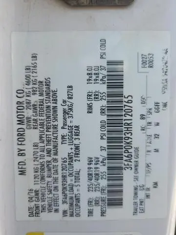 2017 FORD FUSION TITANIUM  
