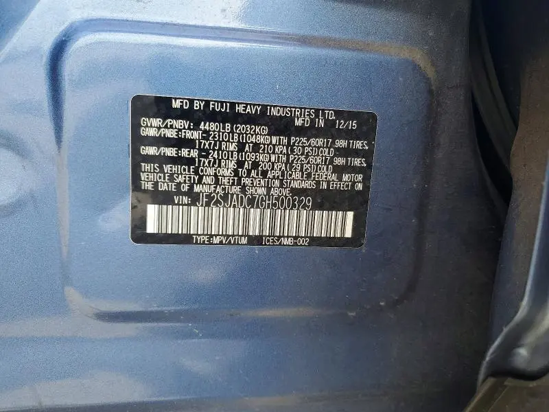 2016 SUBARU FORESTER 2.5I PREMIUM  