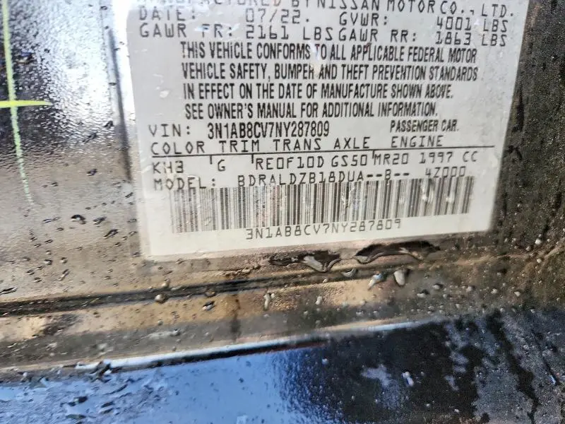 2022 NISSAN SENTRA SV  