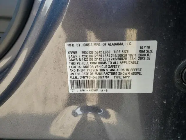 2020 HONDA PILOT ELITE  