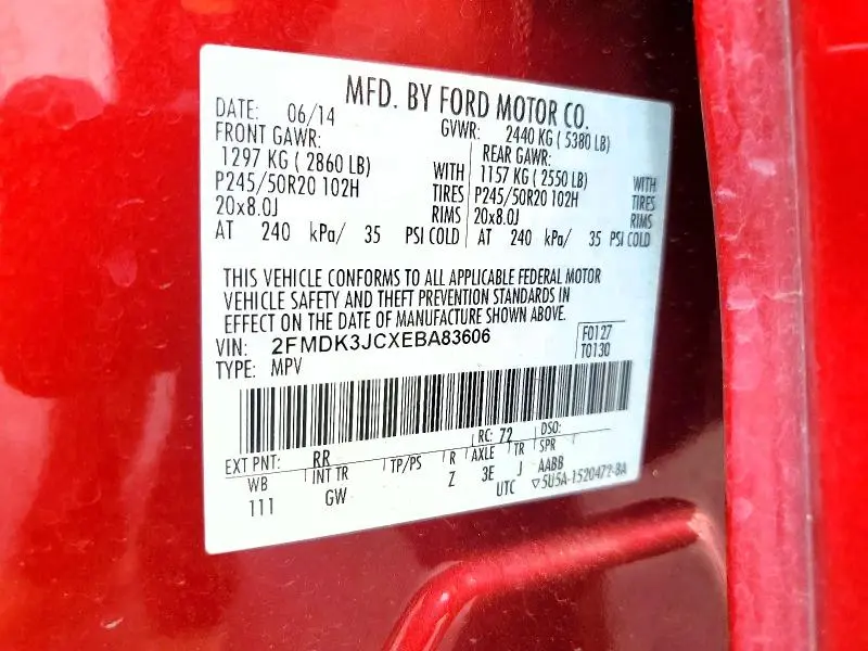 2014 FORD EDGE SEL  