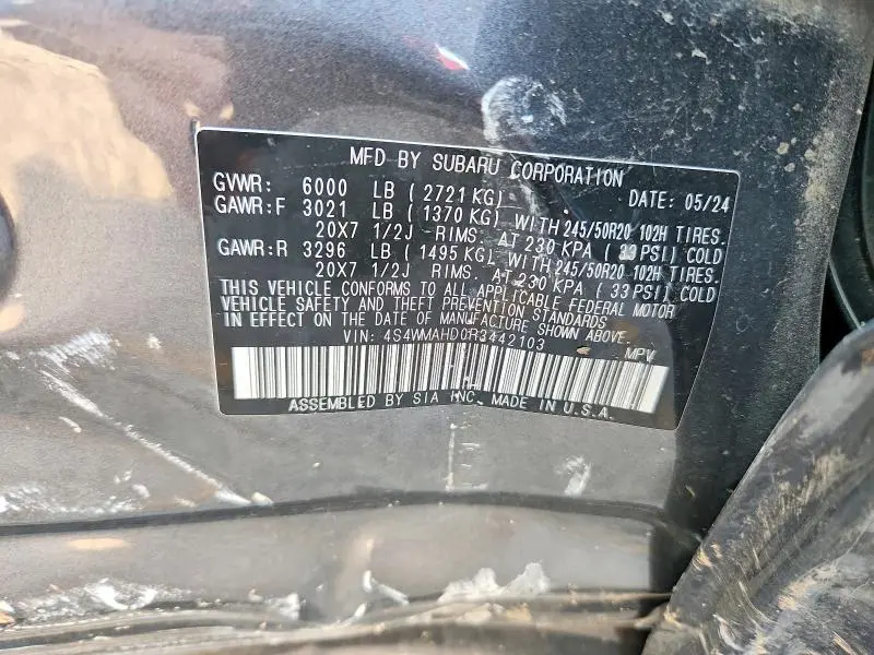 2024 SUBARU ASCENT ONYX EDITION  