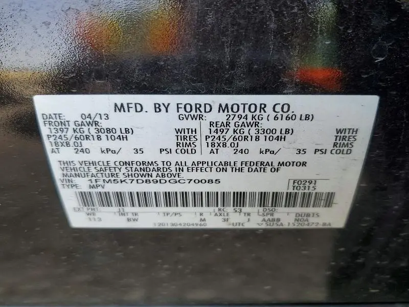 2013 FORD EXPLORER XLT  