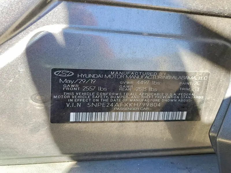 2019 HYUNDAI SONATA SE  