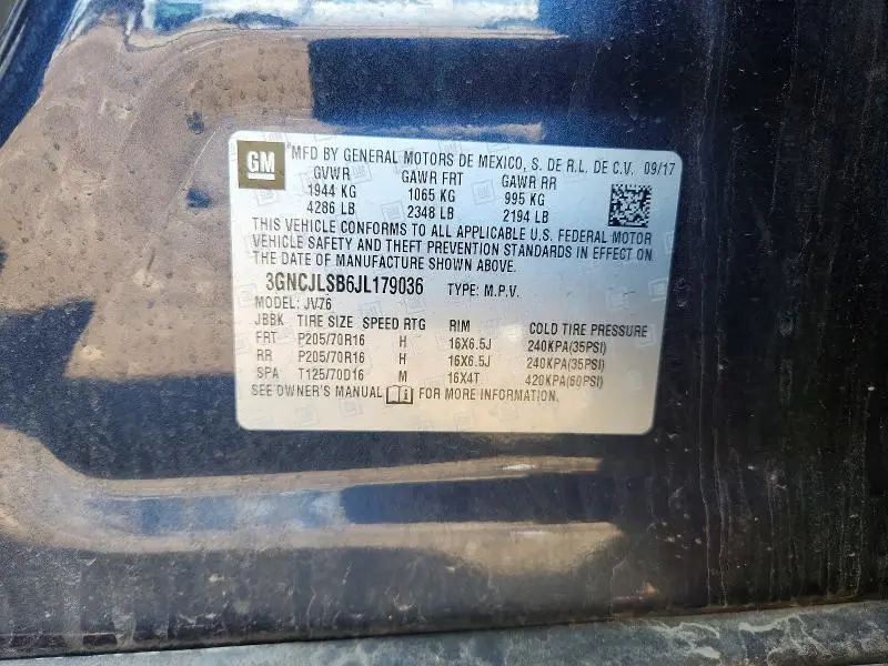 2018 CHEVROLET TRAX 1LT  