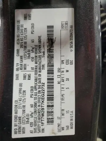 2019 FORD F250 SUPER DUTY  