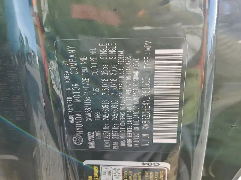 2022 HYUNDAI PALISADE SEL  