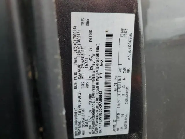 2019 FORD F150 SUPERCREW  