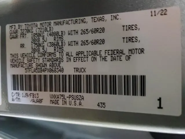 2023 TOYOTA TUNDRA CREWMAX SR  