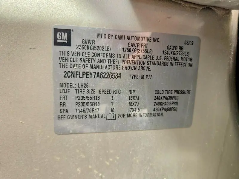 2010 CHEVROLET EQUINOX LT  