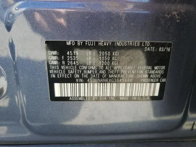 2016 SUBARU LEGACY 2.5I LIMITED