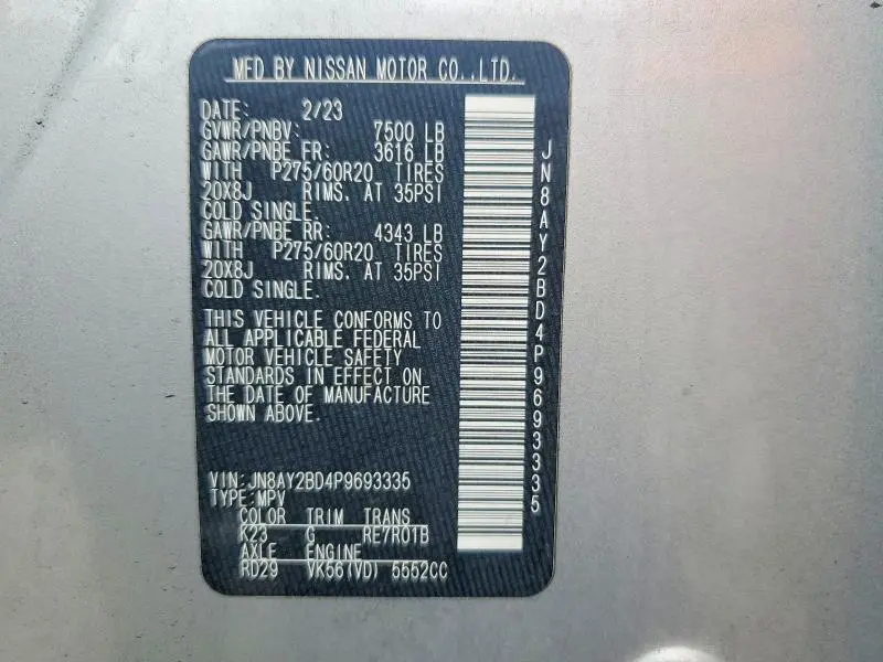 2023 NISSAN ARMADA SL  