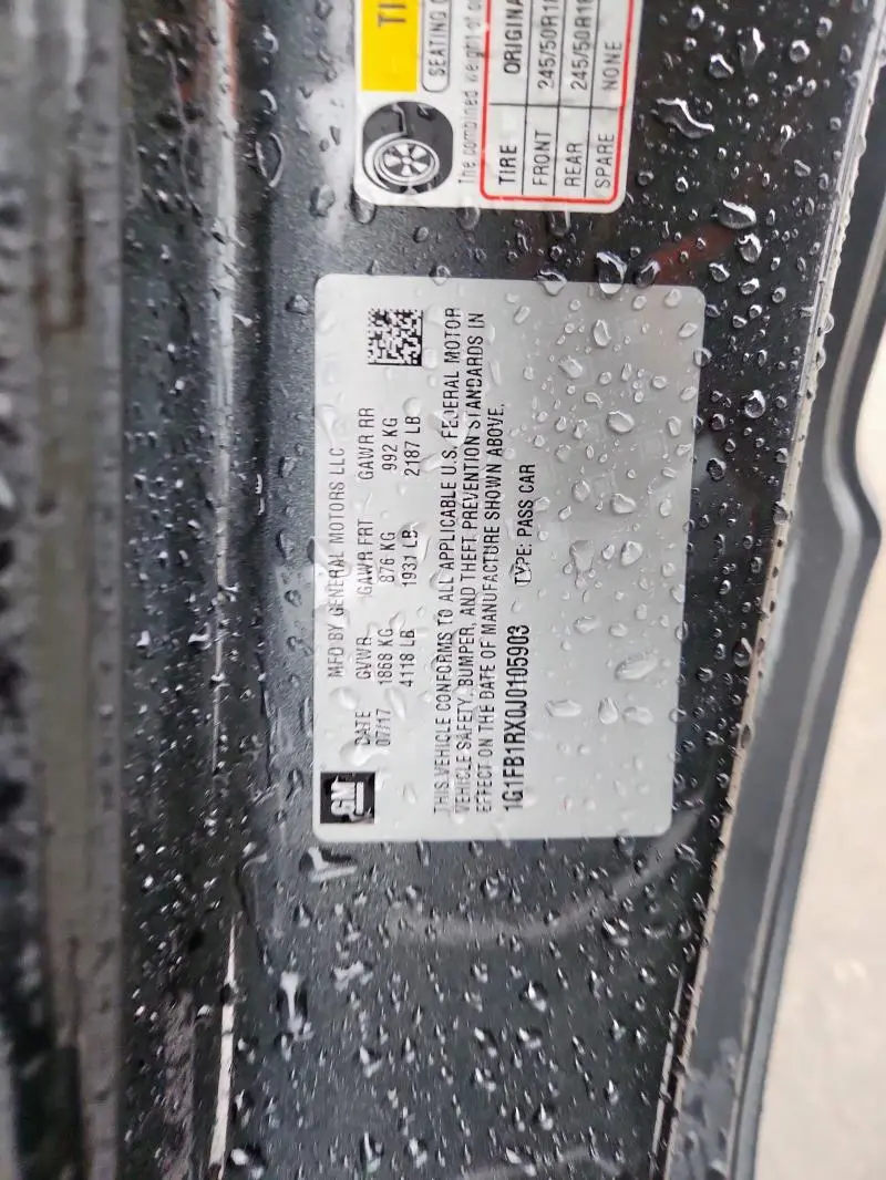 2018 CHEVROLET CAMARO LT