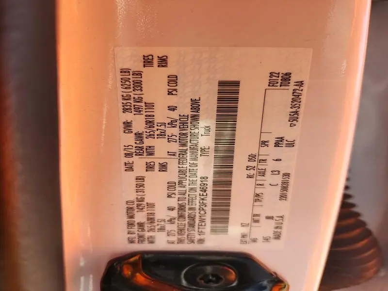 2015 FORD F150 SUPERCREW  