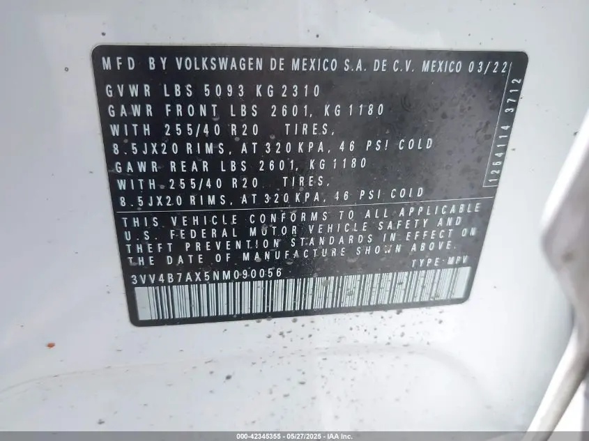 2022 VOLKSWAGEN TIGUAN 2.0T SEL R-LINE