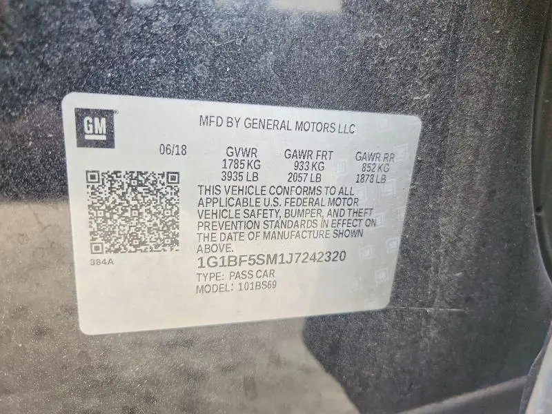 2018 CHEVROLET CRUZE PREMIER  