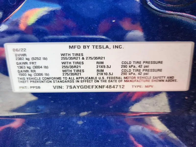 2022 TESLA MODEL Y   