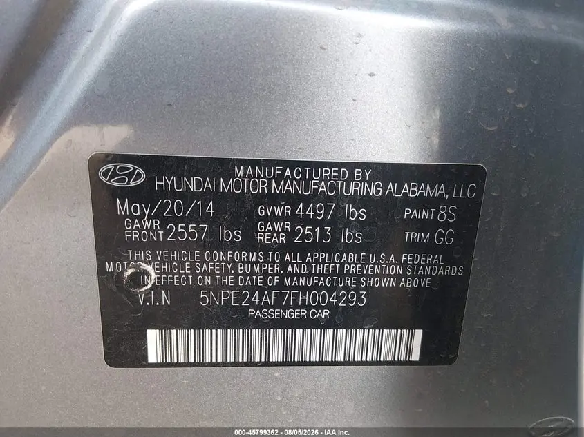 2015 HYUNDAI SONATA SE