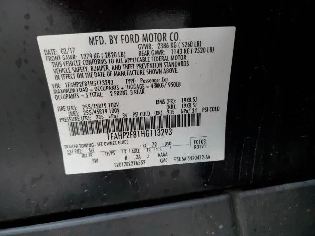 2017 FORD TAURUS LIMITED  