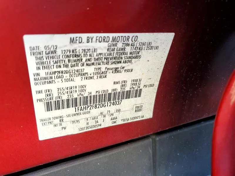 2013 FORD TAURUS LIMITED  