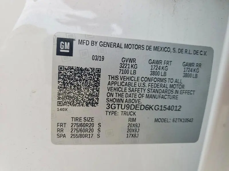 2019 GMC SIERRA K1500 SLT  