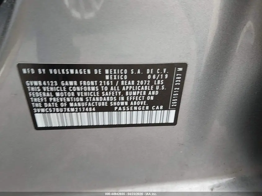2019 VOLKSWAGEN JETTA 1.4T R-LINE/1.4T S/1.4T SE
