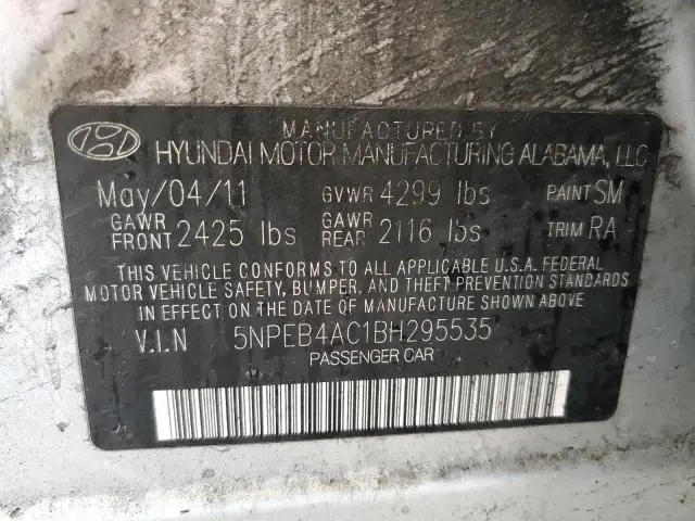 2011 HYUNDAI SONATA GLS  