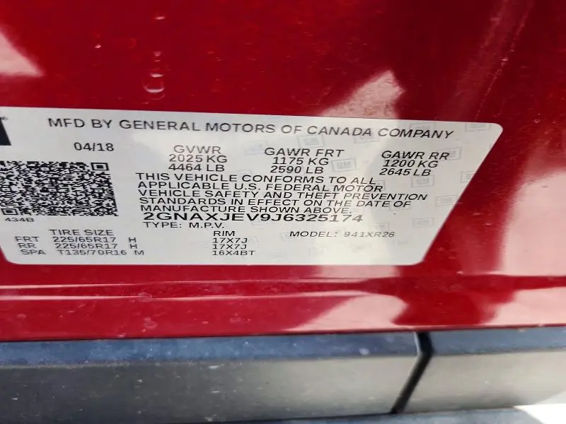 2018 CHEVROLET EQUINOX LT  