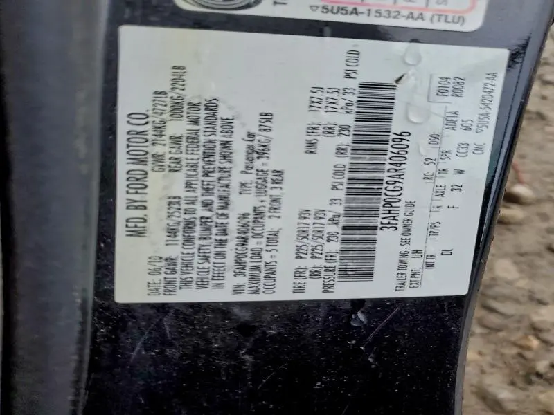 2010 FORD FUSION SEL  