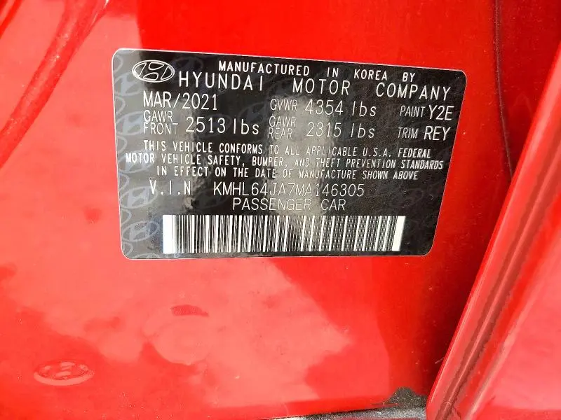 2021 HYUNDAI SONATA SEL  