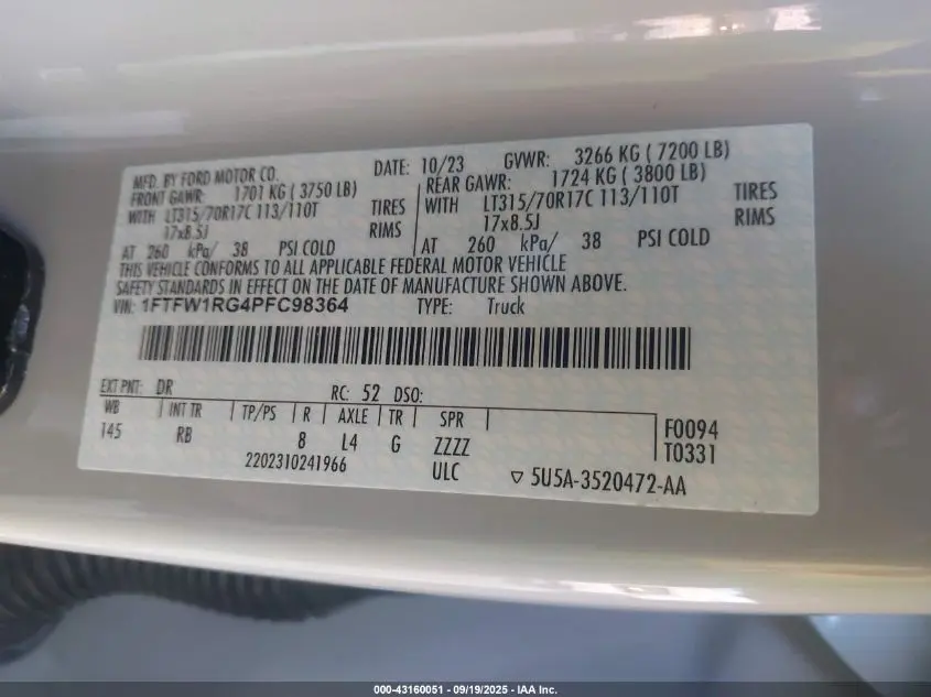 2023 FORD F-150 RAPTOR