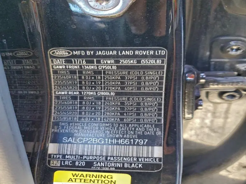 2017 LAND ROVER DISCOVERY SPORT SE  