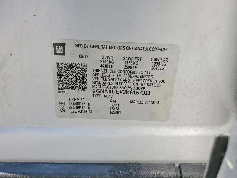 2019 CHEVROLET EQUINOX LT  