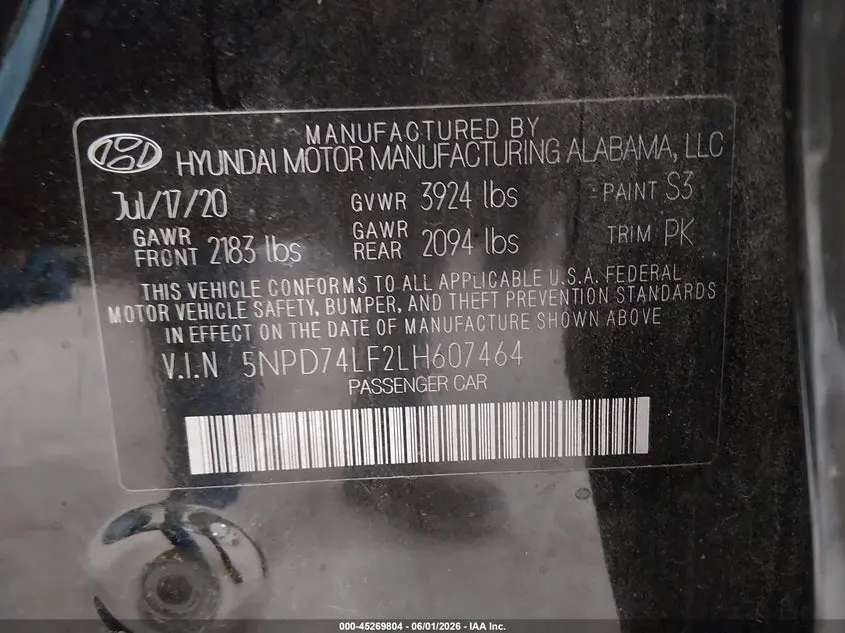 2020 HYUNDAI ELANTRA SE