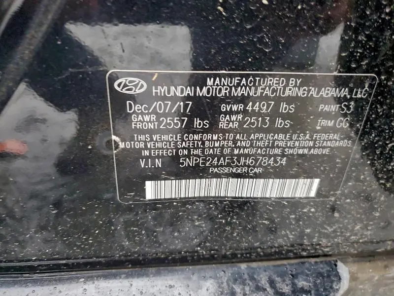 2018 HYUNDAI SONATA SE  