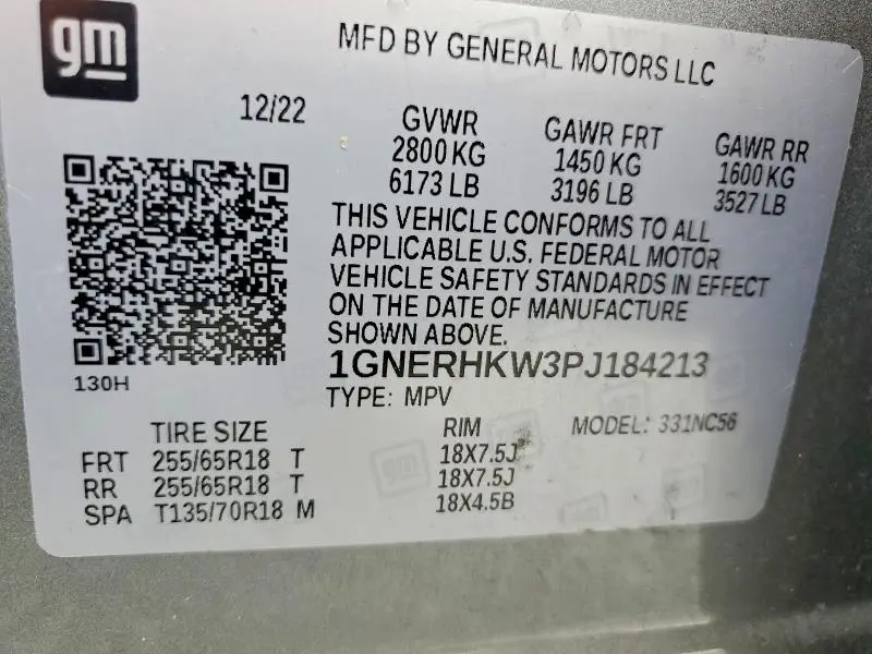 2023 CHEVROLET TRAVERSE LT  