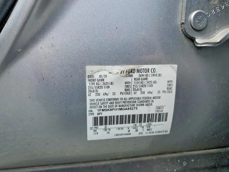 2021 FORD EXPLORER LIMITED  