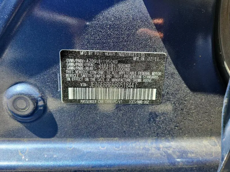 2011 SUBARU IMPREZA 2.5I PREMIUM  