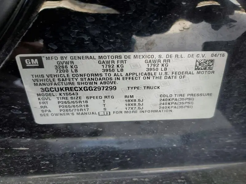 2016 CHEVROLET SILVERADO K1500 LT  