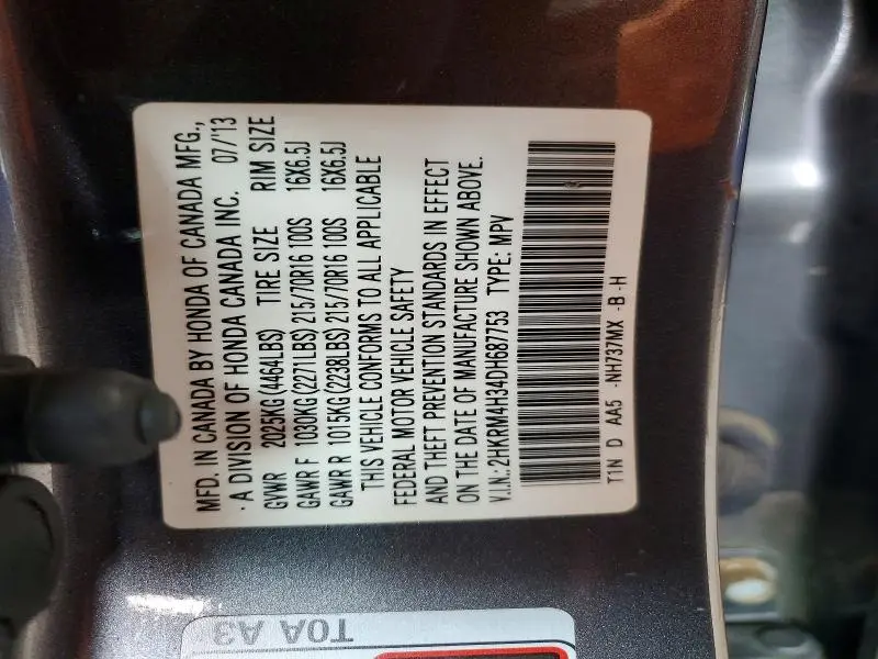 2013 HONDA CR-V LX  