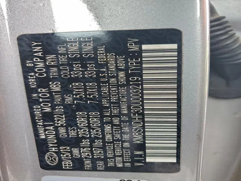 2013 HYUNDAI SANTA FE GLS  