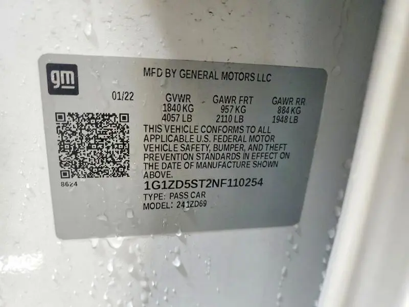 2022 CHEVROLET MALIBU LT  