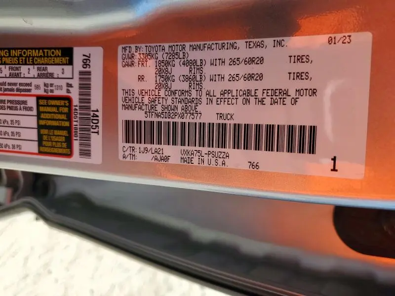 2023 TOYOTA TUNDRA PLATINUM  