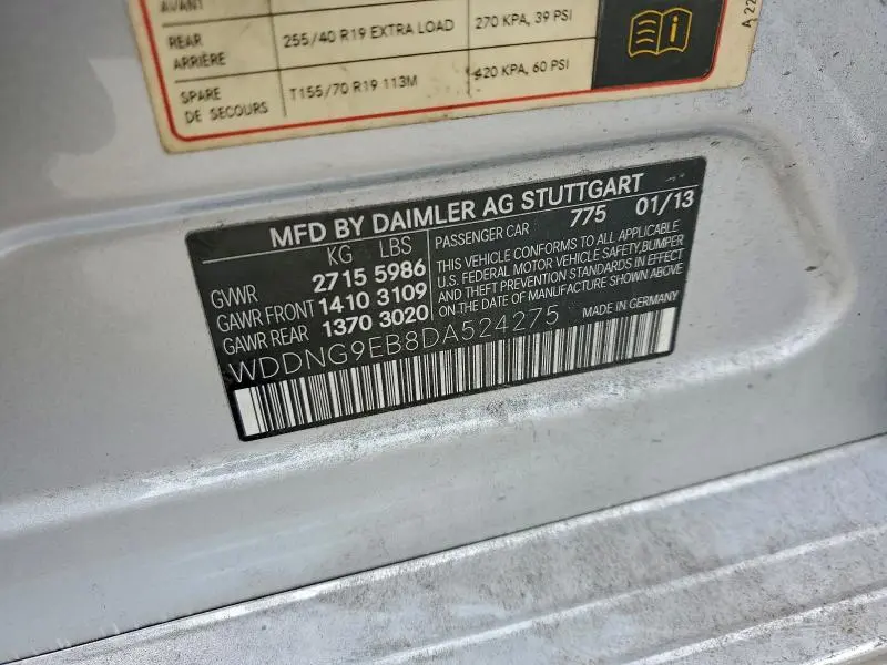 2013 MERCEDES-BENZ S 550 4MATIC  