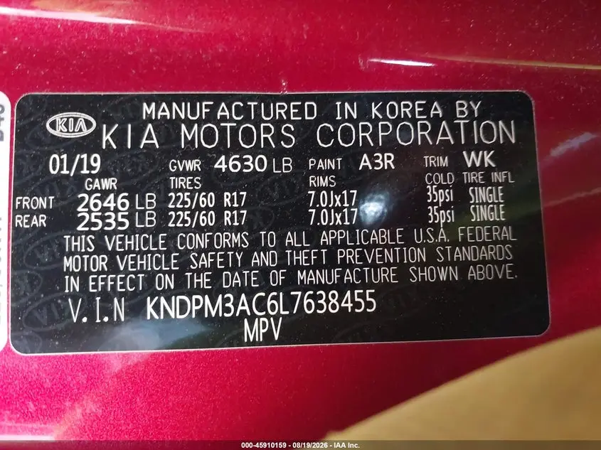 2020 KIA SPORTAGE LX