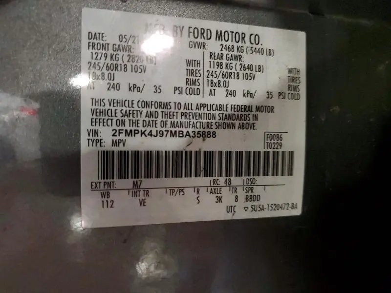 2021 FORD EDGE SEL  