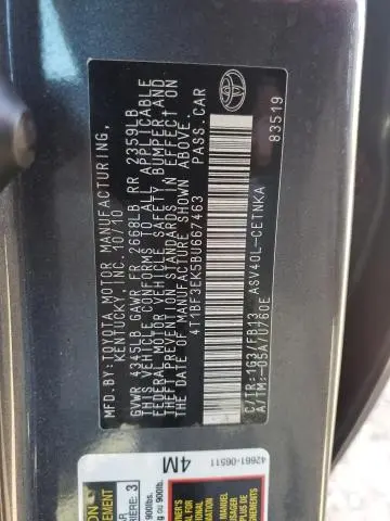 2011 TOYOTA CAMRY BASE  