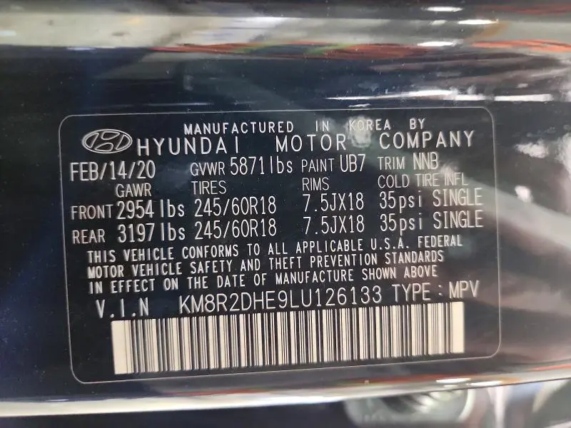 2020 HYUNDAI PALISADE SEL  