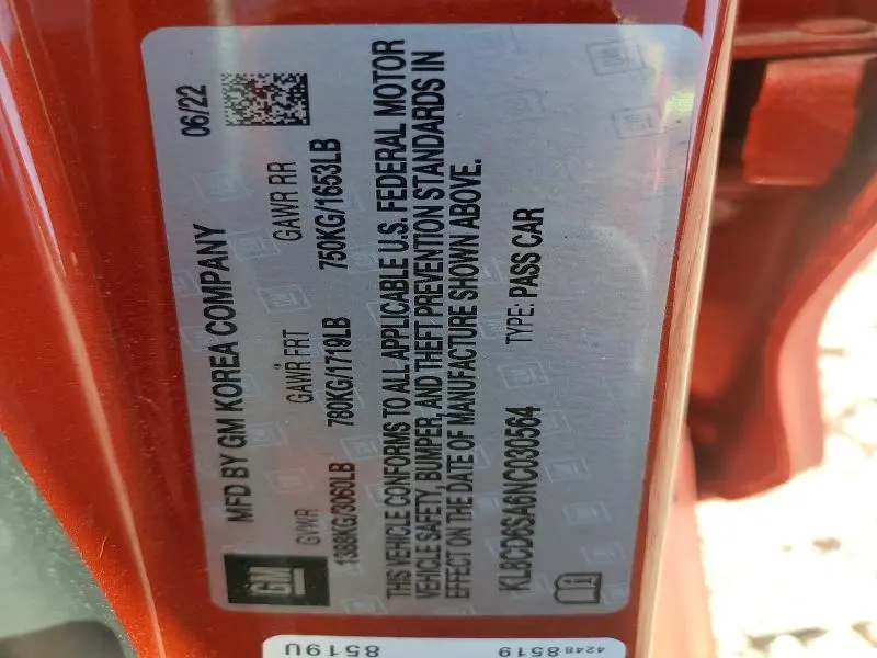 2022 CHEVROLET SPARK 1LT  