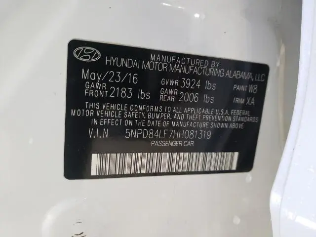 2017 HYUNDAI ELANTRA SE  